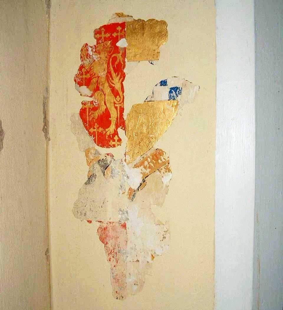 Knill family crest image faintly remains on the walls of the Church